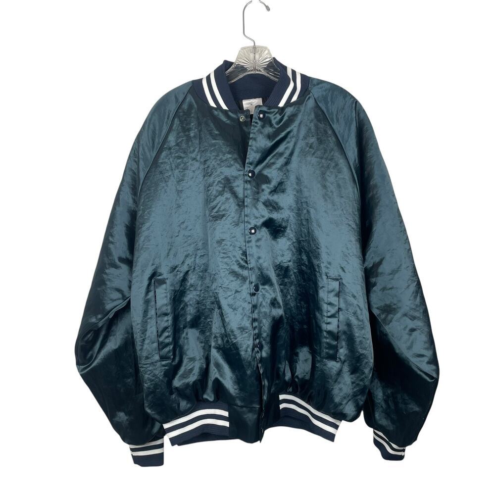 VINTAGE Auburn Sportswear Bomber Jacket Blue-Men's XL